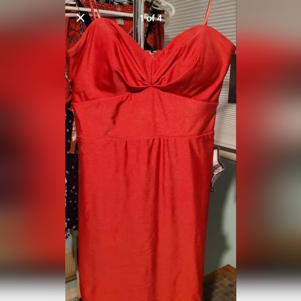 City Studio Strapless Red Dress